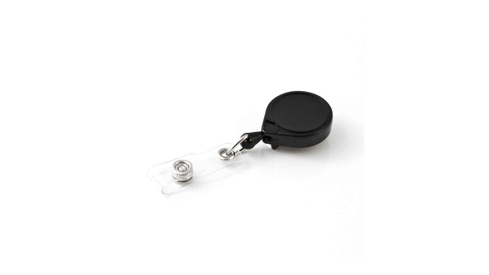 Key-Bak Mini-Bak ID Retractable Reel w/ 36in Nylon Cord, Steel Belt Clip, Vinyl ID Strap, Translucent Clear 0220-011