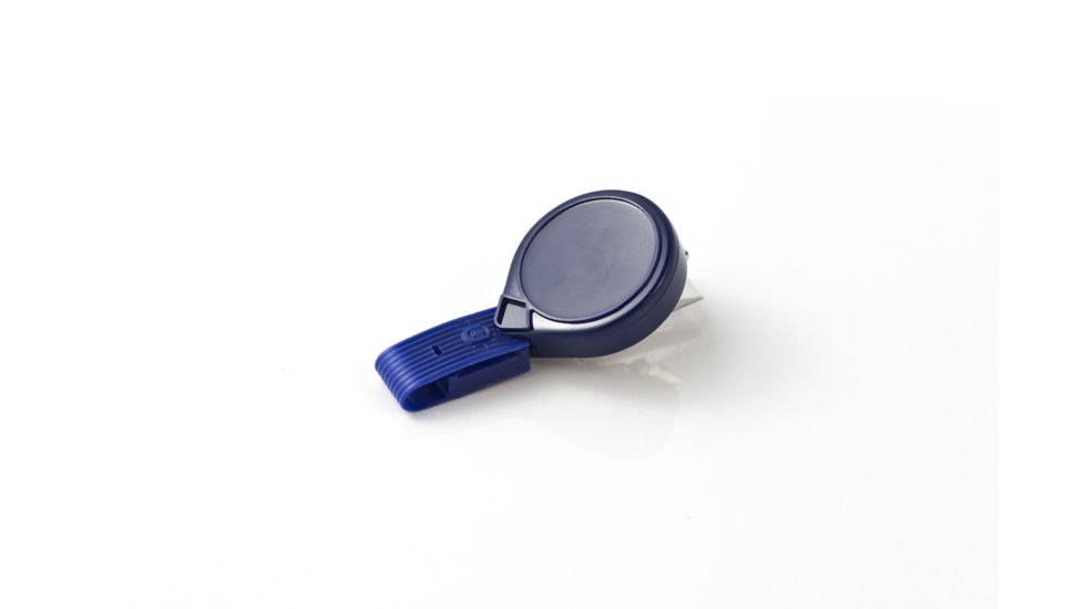 Key-Bak Mini-Bak ID Twist-Free Retractable Reel w/ 36in Nylon Cord, Swivel Bulldog Clip, Twist-Free ID Strap, Blue 0065-010