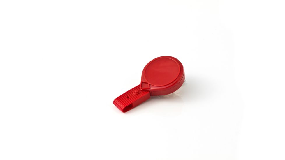 Key-Bak Mini-Bak ID Twist-Free Retractable Reel w/ 36in Nylon Cord, Swivel Bulldog Clip, Twist-Free ID Strap, Red 0069-015