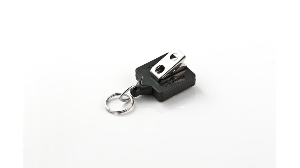 Key-Bak Mini-Bak Square Retractable Reel w/ 36in Nylon Cord, Swivel Bulldog Clip, Split Ring, Gray 0024-S05