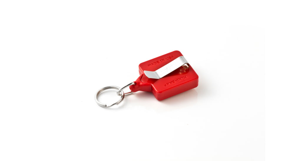 Key-Bak Mini-Bak Square Retractable Reel w/ 36in Nylon Cord, Steel Belt Clip, Split Ring, Blue 0052-S05