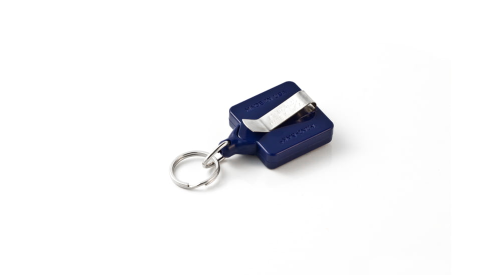 Key-Bak Mini-Bak Square Retractable Reel w/ 36in Nylon Cord, Steel Belt Clip, Split Ring, Red 0081-S05