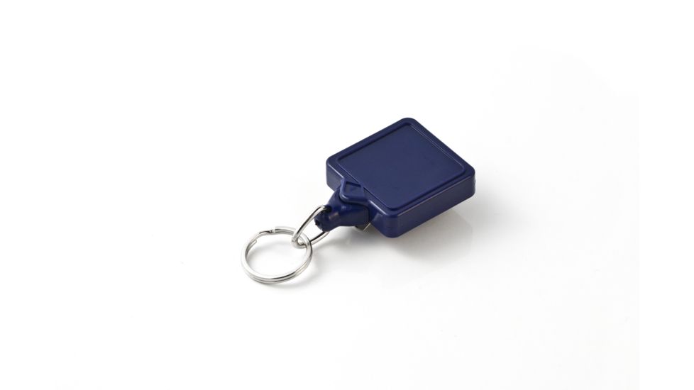 Key-Bak Mini-Bak Square Retractable Reel w/ 36in Nylon Cord, Steel Belt Clip, Split Ring, Red 0081-S05
