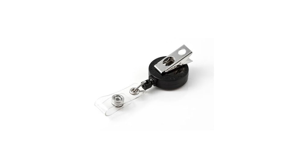 Key-Bak Retract-A-Badge ID 5-Pack Retractable Reel w/ 36in Cord, Swivel Bulldog Clip, Vinyl ID Strap, Black 0200-232