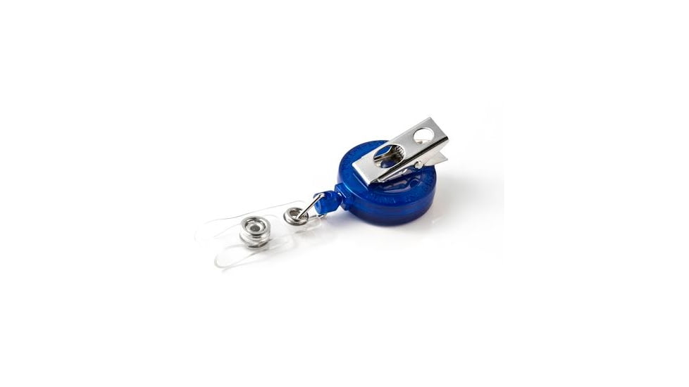 Key-Bak Retract-A-Badge ID 5-Pack Retractable Reel w/ 36in Cord, Swivel Bulldog Clip, Vinyl ID Strap, Translucent Blue 0200-415