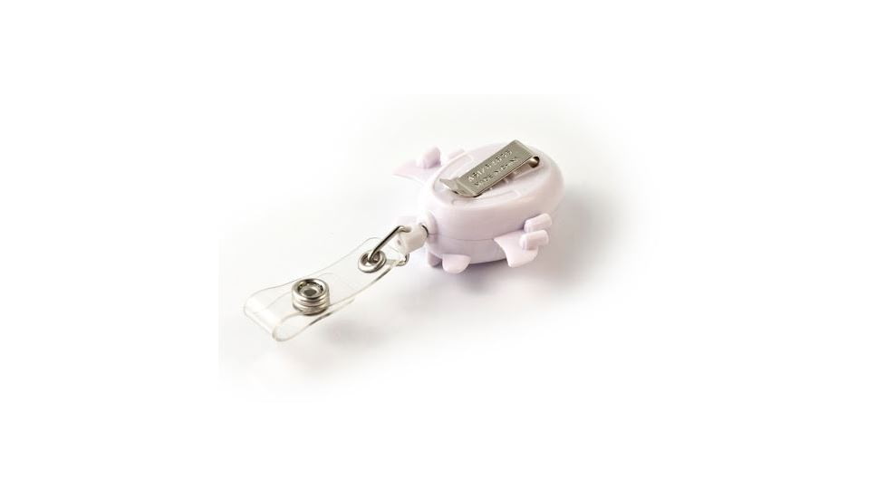 Key-Bak Retract-A-Badge ID AIRPLANE Shaped 5-Pack Retractable Reel w/ 36in Cord, Belt Clip, Vinyl ID Strap, White 0308-748