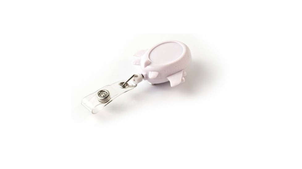 Key-Bak Retract-A-Badge ID AIRPLANE Shaped 5-Pack Retractable Reel w/ 36in Cord, Belt Clip, Vinyl ID Strap, White 0308-748