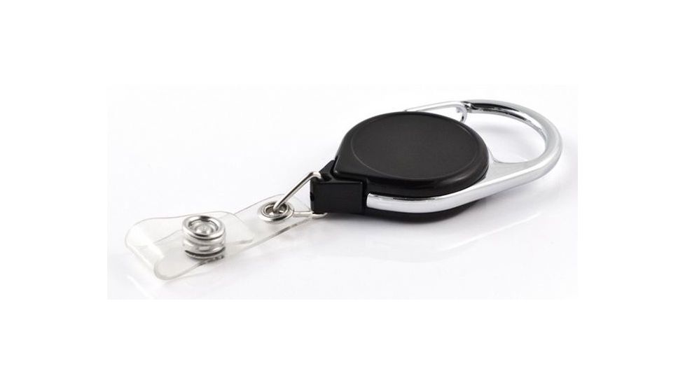 Key-Bak Retract-A-Badge ID Carabiner 25-Pack Retractable Reel w/ 36in Cord, Twist-Free Vinyl ID Strap, Black 0200-751
