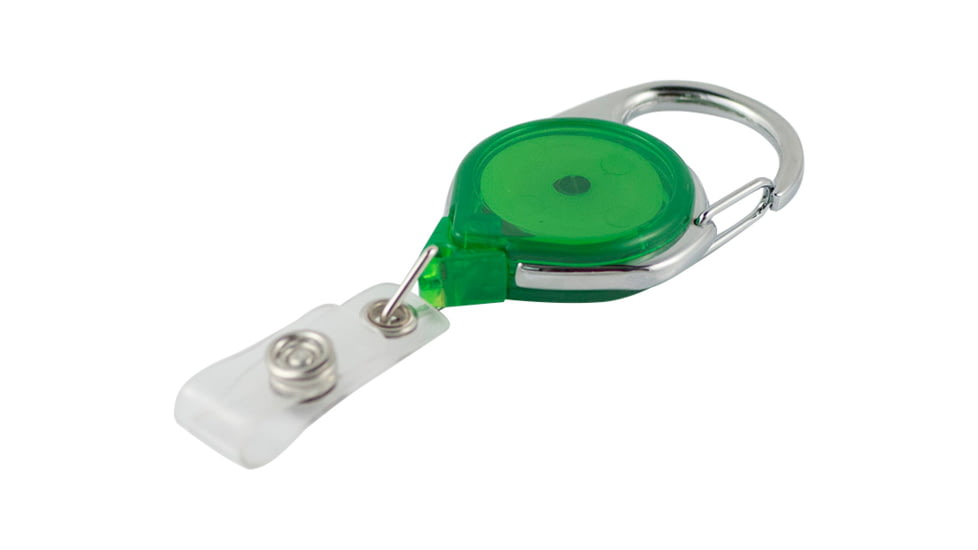 Key-Bak Retract-A-Badge ID Carabiner 5-Pack Retractable Reel w/ 36in Cord, Twist-Free ID Strap, Translucent Green 0200-739
