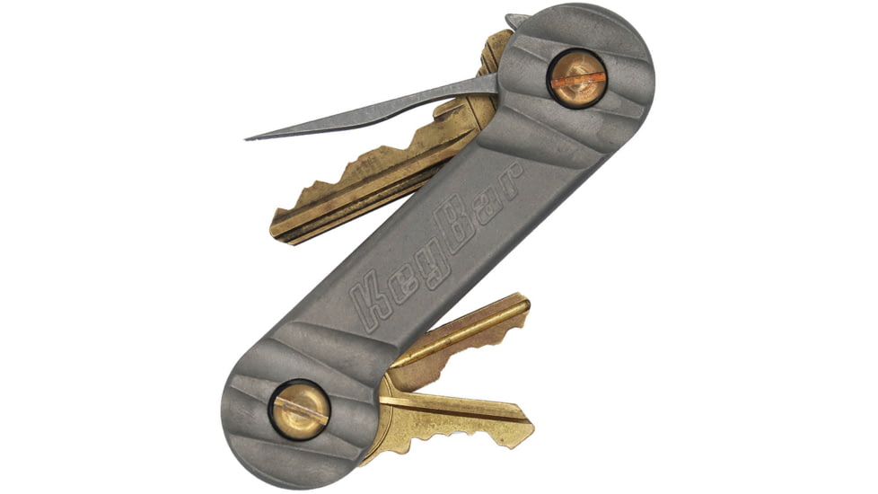 KeyBar KeyBar Carved Titanium, 3.5 overall, Carved handle, TKB-HLFCRVD-PLN