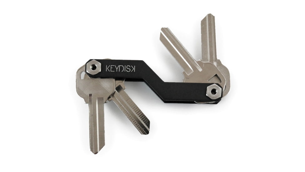KeyDisk KeyDisk Mini Onyx, 3in Overall, Comes With 10 Rubber Spacers And A Set Of Extenders, Bottle Opener/Key Fob Attachment, SS Screws, Capacity 8 Keys, KYD001