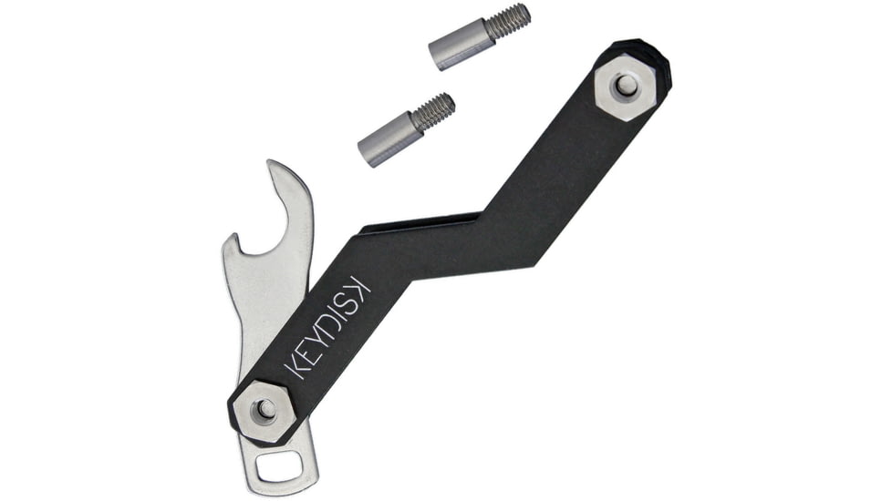 KeyDisk KeyDisk Mini Onyx, 3in Overall, Comes With 10 Rubber Spacers And A Set Of Extenders, Bottle Opener/Key Fob Attachment, SS Screws, Capacity 8 Keys, KYD001