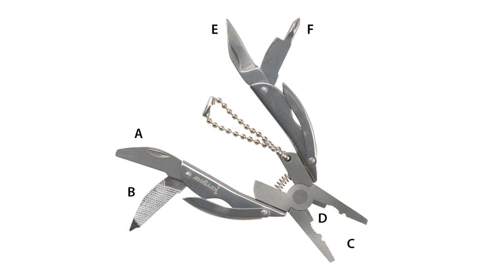 KeyGear Folding Plier Multi-Tool,Silver 50-KEY0073-02