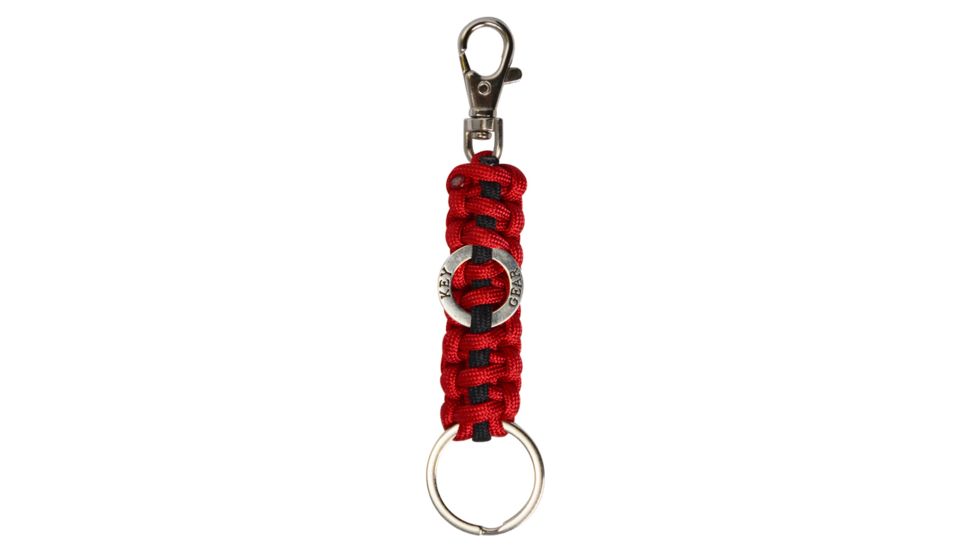 KeyGear Paracord w/Clip,Red/Black 50-KEY0062-04