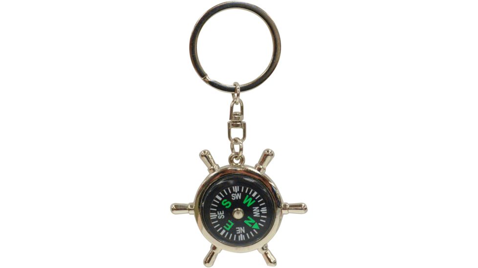 KeyGear Ship's Wheel Compass, 50-KEY0040, Silver 50-KEY0040