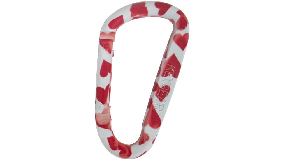 KeyGear Snappy Carabiner, Hearts 50-KEY0468, White/Red 50-KEY0468