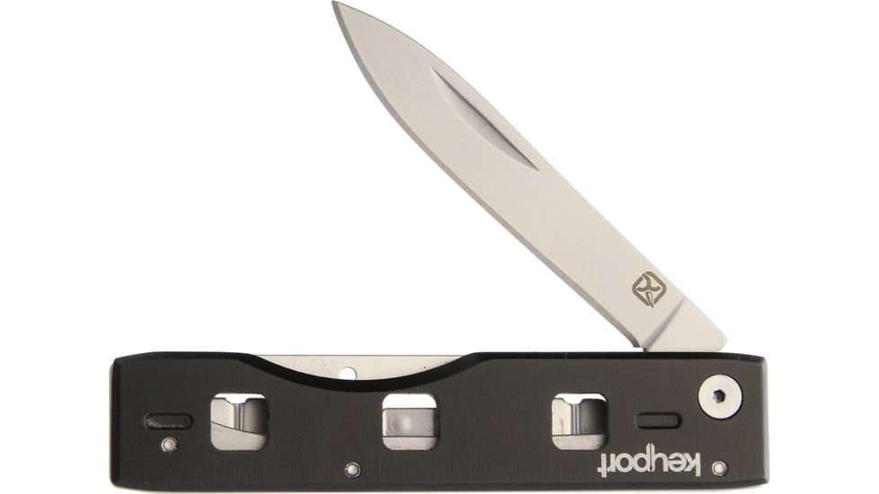 Keyport Pocket Knife Module Knife, Slip Joint, For Use With Keyport Pivot Or Slide, 2.2in 8Cr13Mov SS Drop Point, Black Aluminum Handle Scale, MOD-PKN-BK