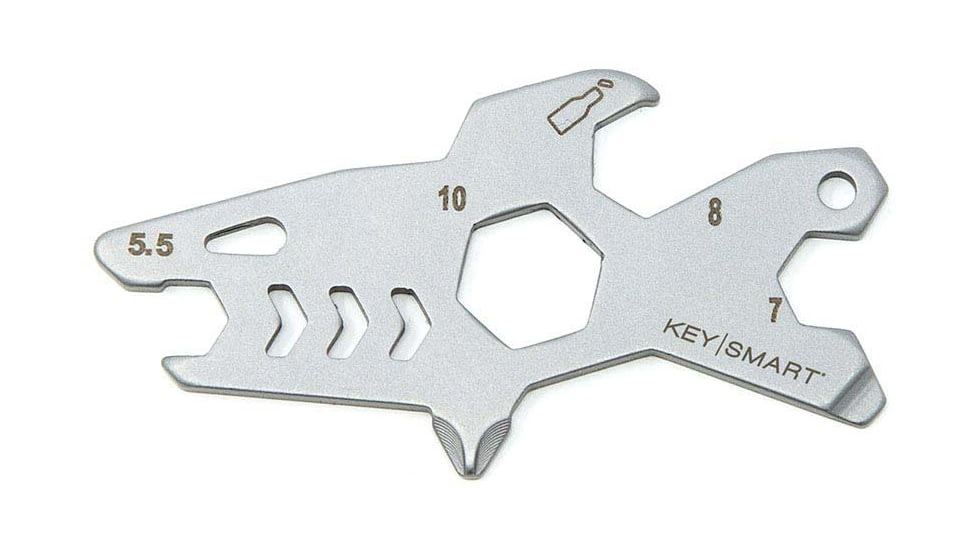 KeySmart 4-Tools-in-1 Alltul Multitool, Shark, Stainless Steel, KS824-SS-SHK