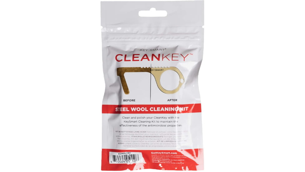 KeySmart CleanKey CleanKit, Steel Wool Cleaning Kit for Brass Hand Tools, Grey, KS909-GRY