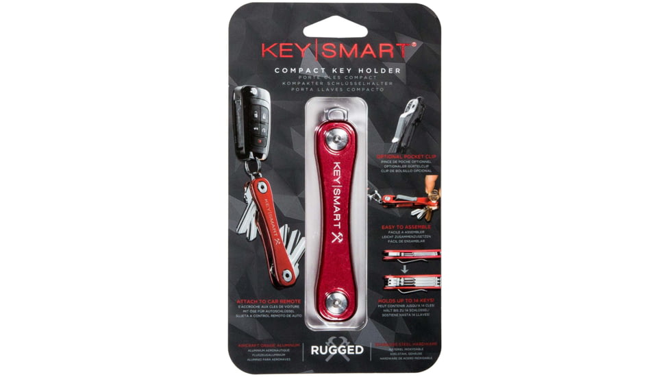 KeySmart KeySmart Rugged Compact Key Holder, Red, KS607-RED
