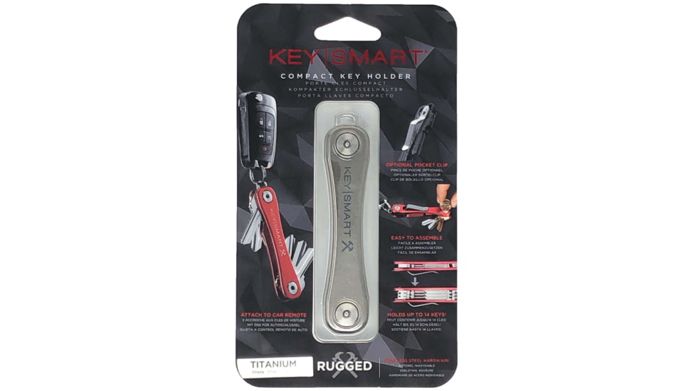 KeySmart KeySmart Rugged Compact Key Holder, Titanium, KS607-TI