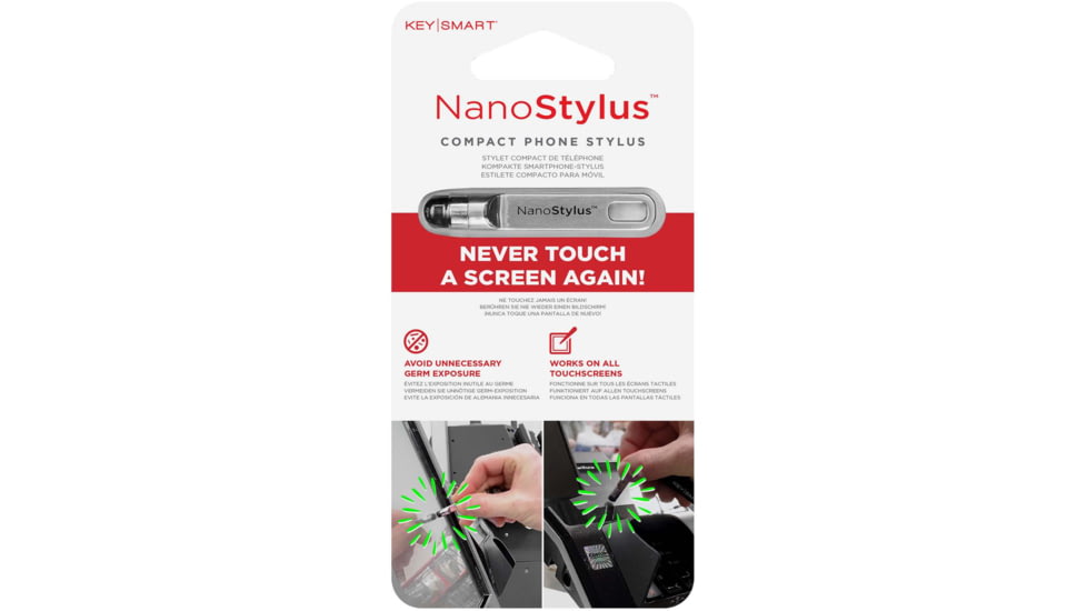 KeySmart NanoStylus Compact Keychain Stylus, Silver, KS808-SVR