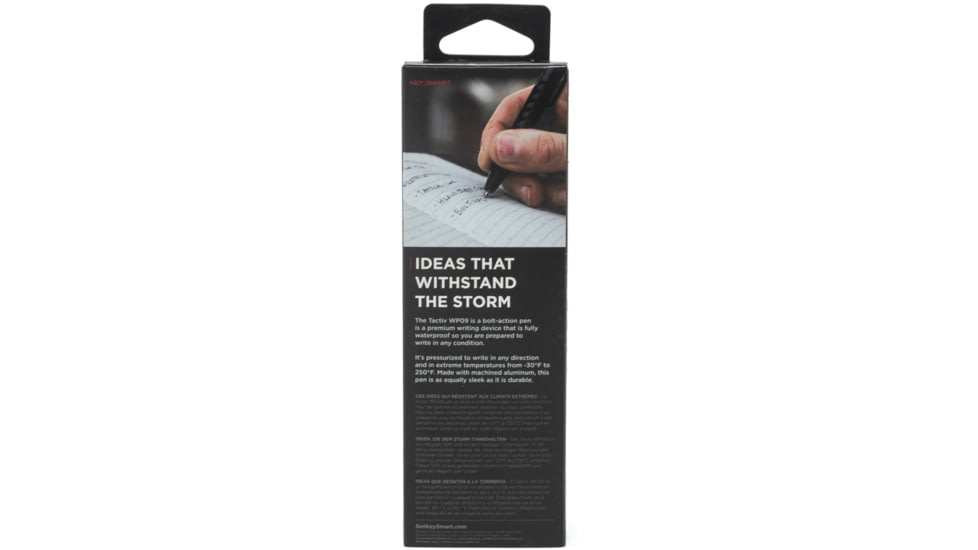KeySmart Tactiv WP09 Bolt-Action Waterproof Pen, Black, KS373-BLK