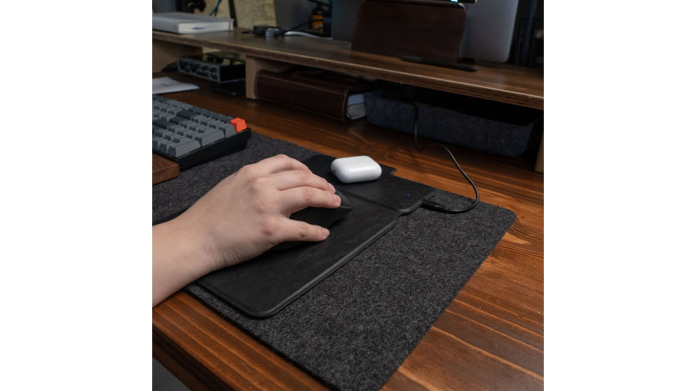 KeySmart TaskPad Mini Wireless Charging Mousepad, Black, KS503-BLK