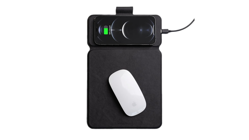 KeySmart TaskPad Mini Wireless Charging Mousepad, Black, KS503-BLK