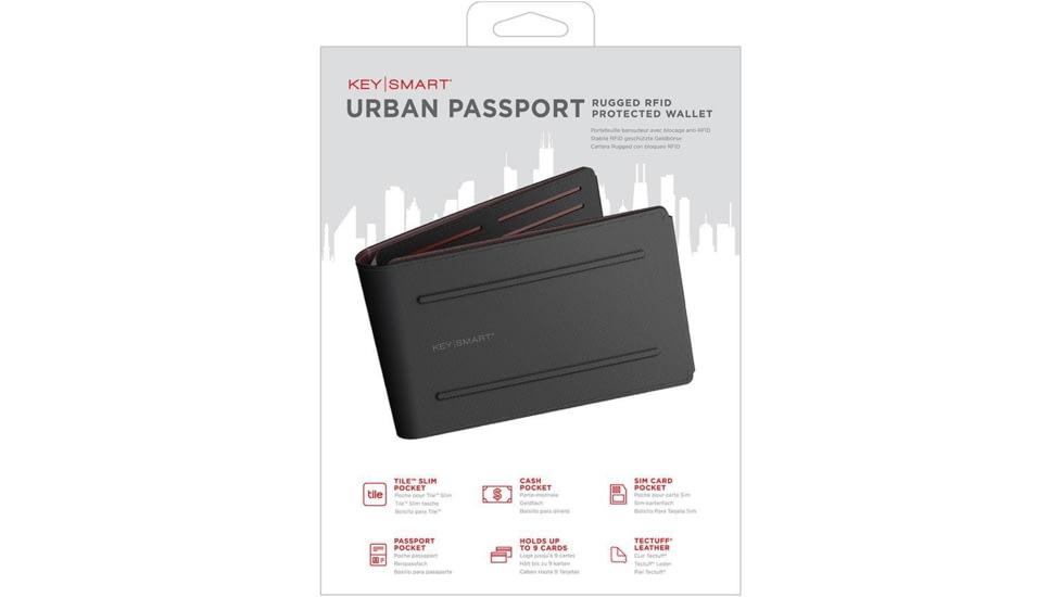 KeySmart Urban Union Passport Wallet, Black, KS838-BLK