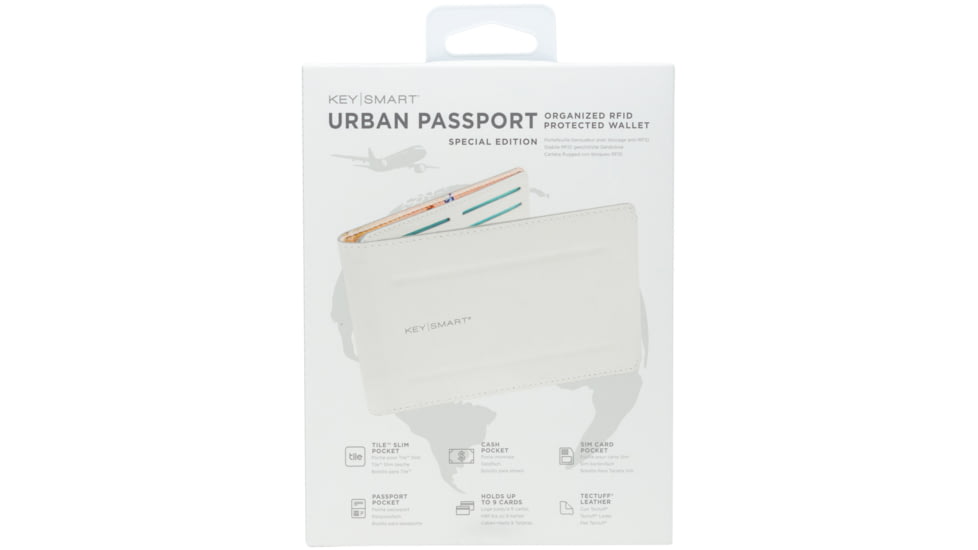 KeySmart Urban Union Passport Wallet, Light Grey, KS838-LGY