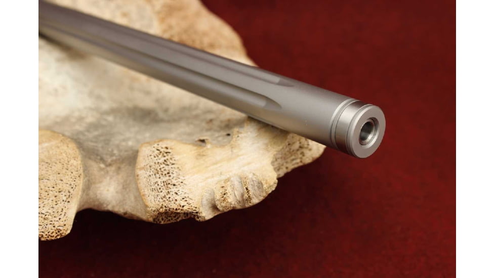 KIDD Innovative Design Fluted 18 Inch Match Stainless Steel Bull Barrel Bead Threaded And Capped, Polished, Silver, 22BRL-SS-F-18-POL-TC