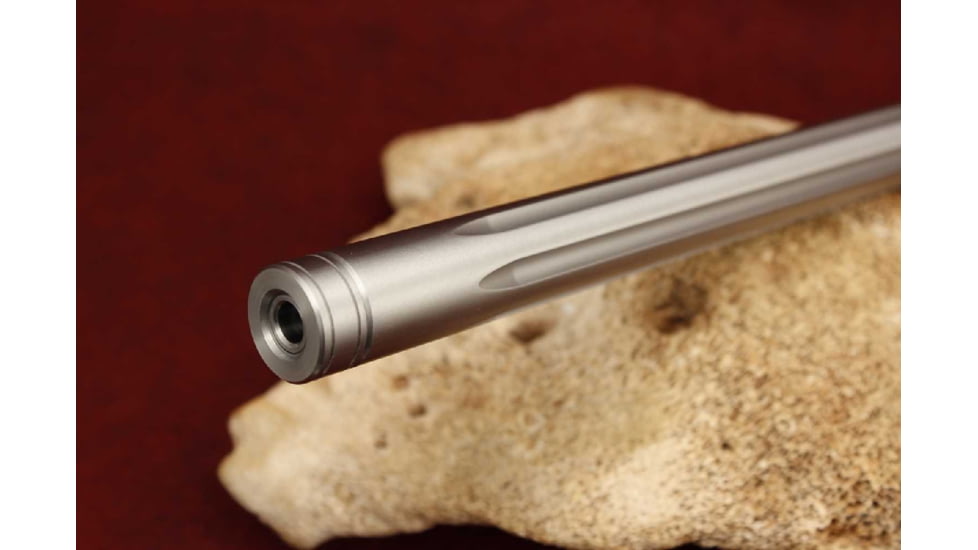 KIDD Innovative Design Fluted 18 Inch Match Stainless Steel Bull Barrel Bead Threaded And Capped, Polished, Silver, 22BRL-SS-F-18-POL-TC