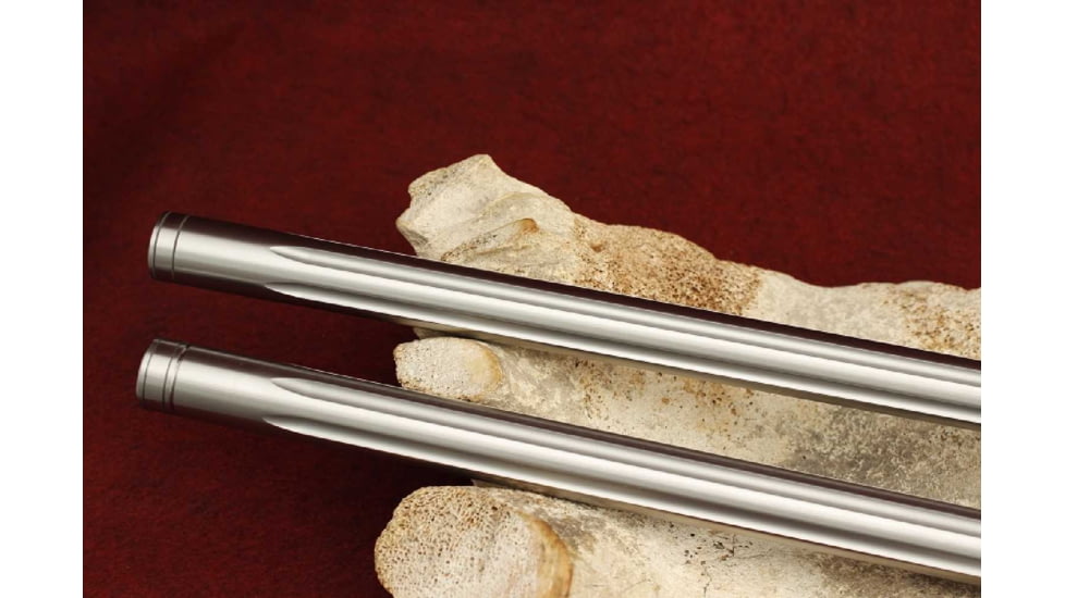 KIDD Innovative Design Fluted 18 Inch Match Stainless Steel Bull Barrel Bead Threaded And Capped, Polished, Silver, 22BRL-SS-F-18-POL-TC