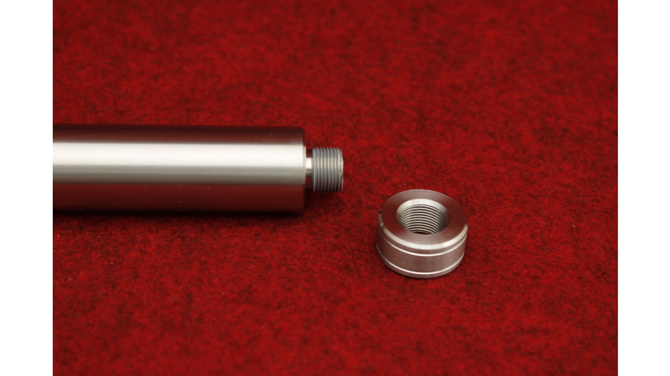 KIDD Innovative Design Ruger 10/22, .22LR Caliber Threaded Rifle Barrel, 6in, Bull, Non-Fluted, Polished, Silver, KIDD- 22BRL-SS-6-POL-TC