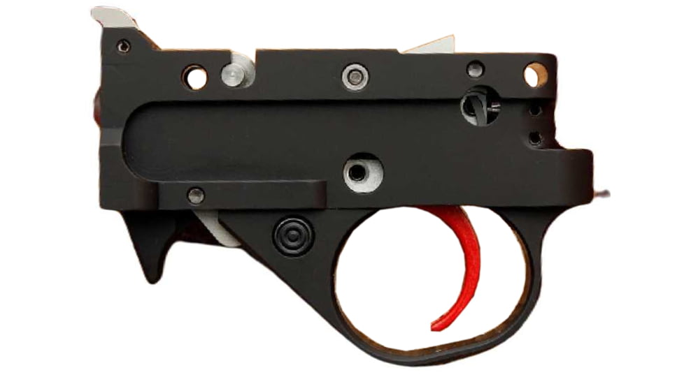 KIDD Innovative Design Two Stage Trigger Unit For Ruger 1022, Curved Extended, Black Red, TG2-B-RC-X