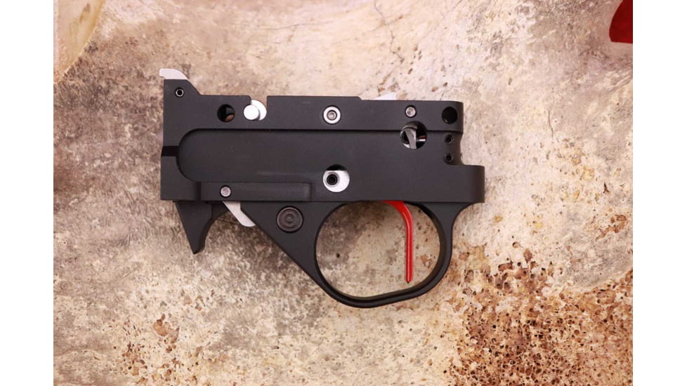 KIDD Innovative Design Two Stage Trigger Unit For Ruger 1022, Straight Extended, Black Red, TG2-B-RS-X