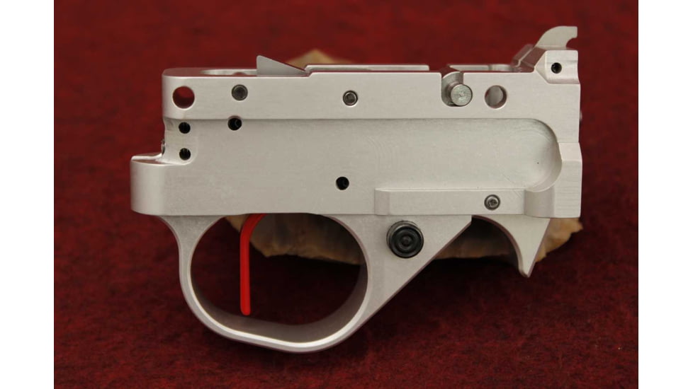 KIDD Innovative Design Two Stage Trigger Unit For Ruger 1022, Straight Extended, Silver Red, TG2-S-RS-X