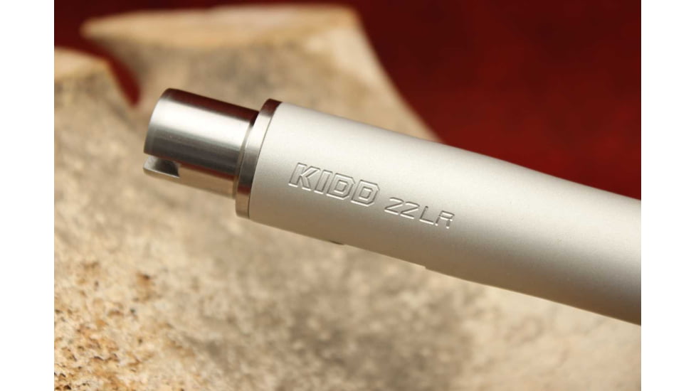 KIDD Innovative Design Ultra Lightweight Fluted Bull Threaded Capped Barrel For Ruger 10/22, Silver, 22BRL-UL-S-TC