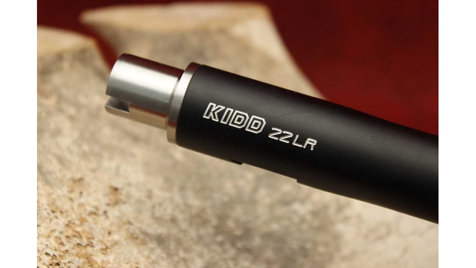 KIDD Innovative Design Ultra Lightweight Fluted Bull Threaded Capped Barrel For Ruger 10/22, Black, 22BRL-UL-B-TC