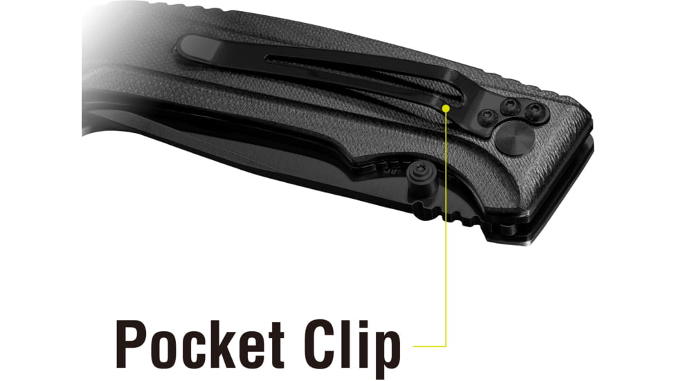 Kilimanjaro Gear Allatro Folding Knife,3.6in, Black G10 Handle, Black Plain Blade KJ910019