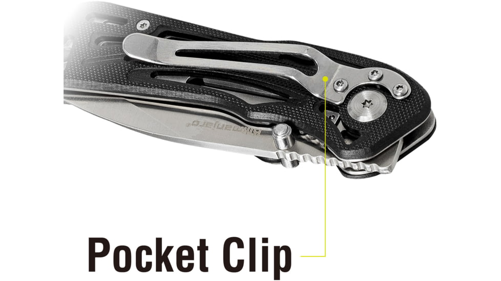 Kilimanjaro Gear Caula Folding Knife,3.4in, Black Skeletonized G10 Handle,Plain Blade KJ910023