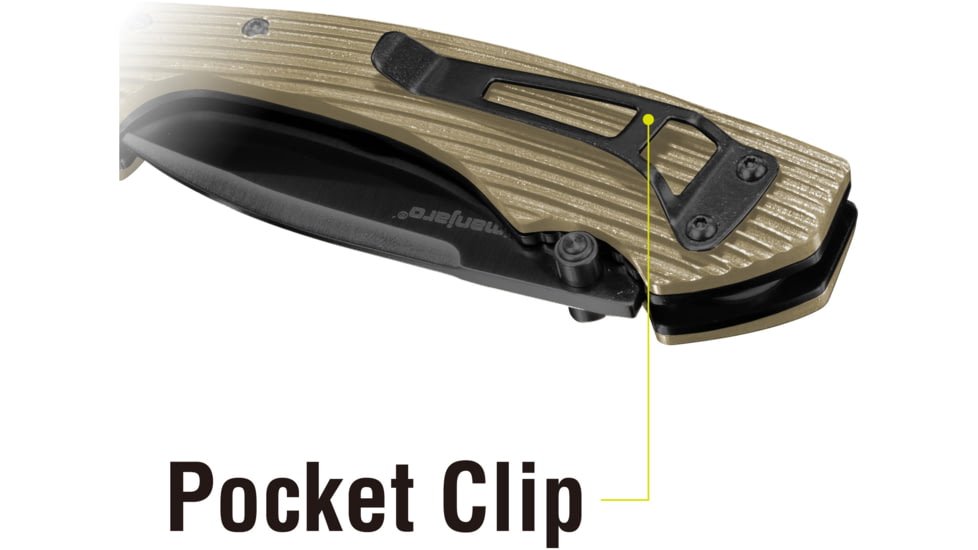 Kilimanjaro Gear Firma Folding Knife,3.2in Black Plain Blade,Tan G10 Handle KJ910015