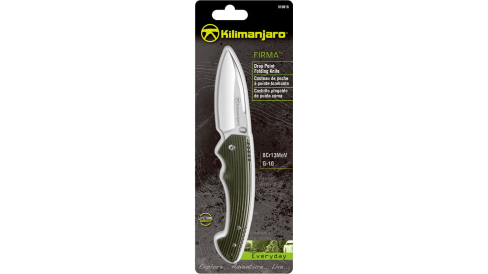 Kilimanjaro Gear Firma Folding Knife,3.2in Plain Blade,OD Green Handle KJ910016