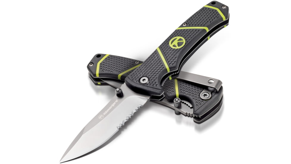 Kilimanjaro Gear Kibo Folding Knife,3in, Black Handle, Black ComboEdge Blade KJ910093