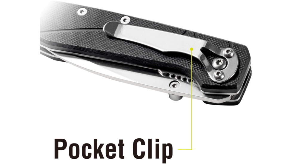 Kilimanjaro Gear Prota Assisted Open Folding Knife,2.6in, Black G10 Handle,Plain Blade KJ910200