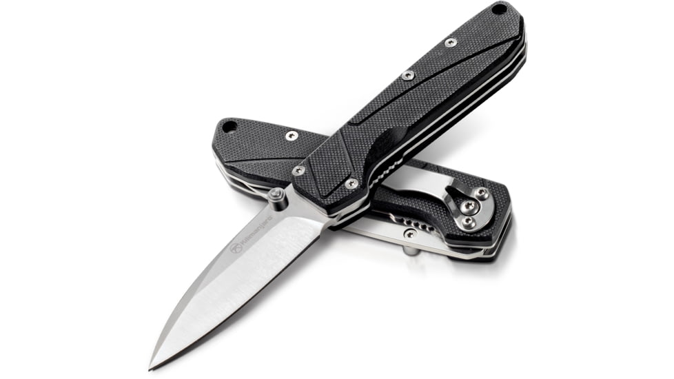 Kilimanjaro Gear Prota Assisted Open Folding Knife,2.6in, Black G10 Handle,Plain Blade KJ910200