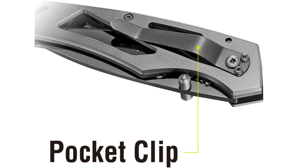 Kilimanjaro Gear Vertice Folding Knife,3in,Skeletonized Black Handle, Black Plain KJ910060