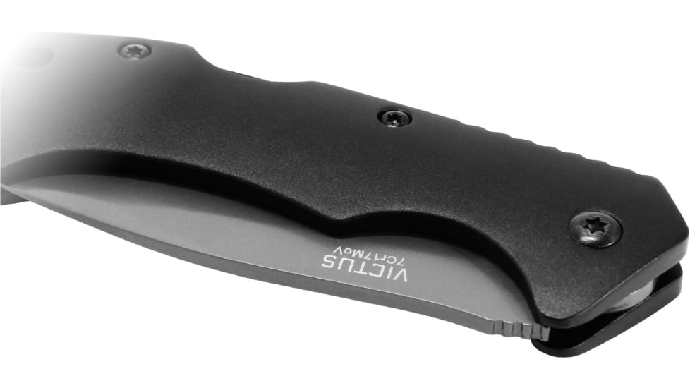 Kilimanjaro Gear Victus Folding Knife,2.5in, Black Handle, Black Plain Edge KJ910086