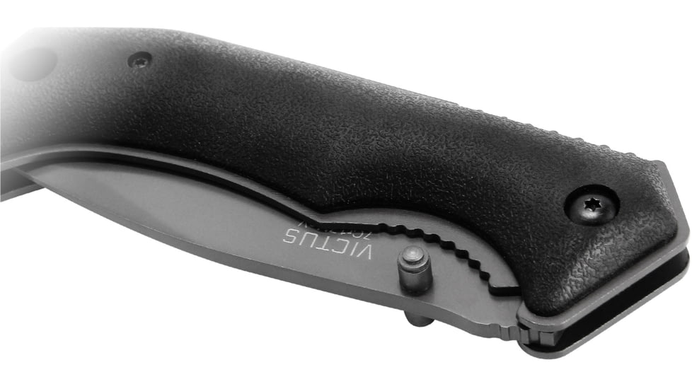 Kilimanjaro Gear Victus Folding Knife,3in, Black Handle, Black Plain Edge KJ910085
